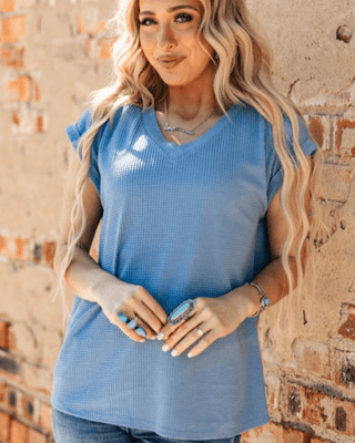 The Sloan Top - Denim Blue – Shirts & Tops from Bronco Western Supply Co.