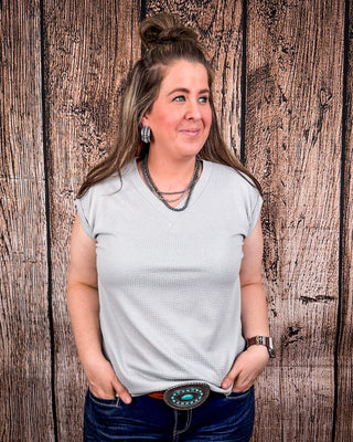 The Sloan Top - Pearl Grey – Shirts & Tops from Bronco Western Supply Co.