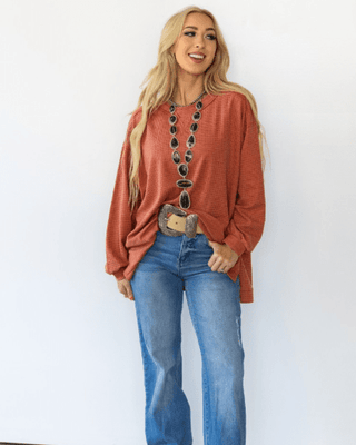 The Stillwater Tunic Top - Rust – Shirts & Tops from Bronco Western Supply Co.