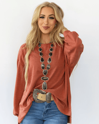 The Stillwater Tunic Top - Rust – Shirts & Tops from Bronco Western Supply Co.