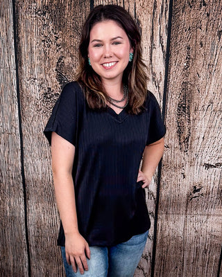 The Thatcher Top - Black – Shirts & Tops from Bronco Western Supply Co.