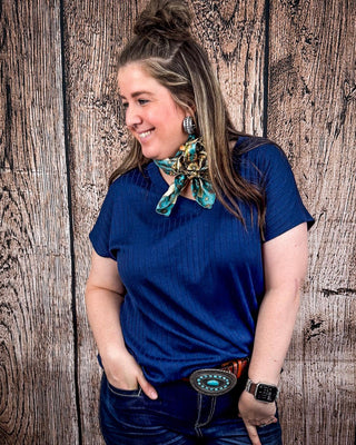 The Thatcher Top - Navy – Shirts & Tops from Bronco Western Supply Co.