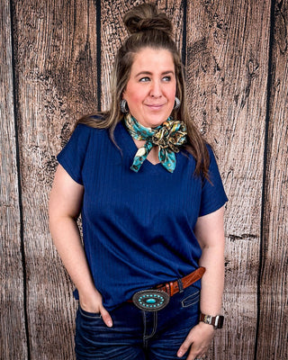 The Thatcher Top - Navy – Shirts & Tops from Bronco Western Supply Co.