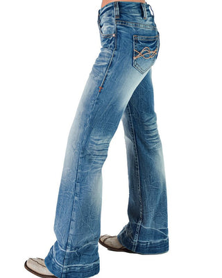 Blue jeans on a white background