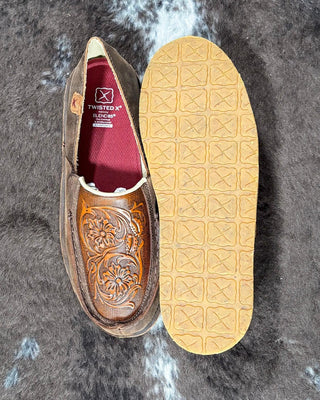 Tia Twisted X Slip - On Loafer - Chocolate Bomber & Tooled Brown – Women's Shoes from Bronco Western Supply Co.