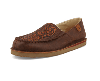 Tia Twisted X Slip - On Loafer - Chocolate Bomber & Tooled Brown – Women's Shoes from Bronco Western Supply Co.