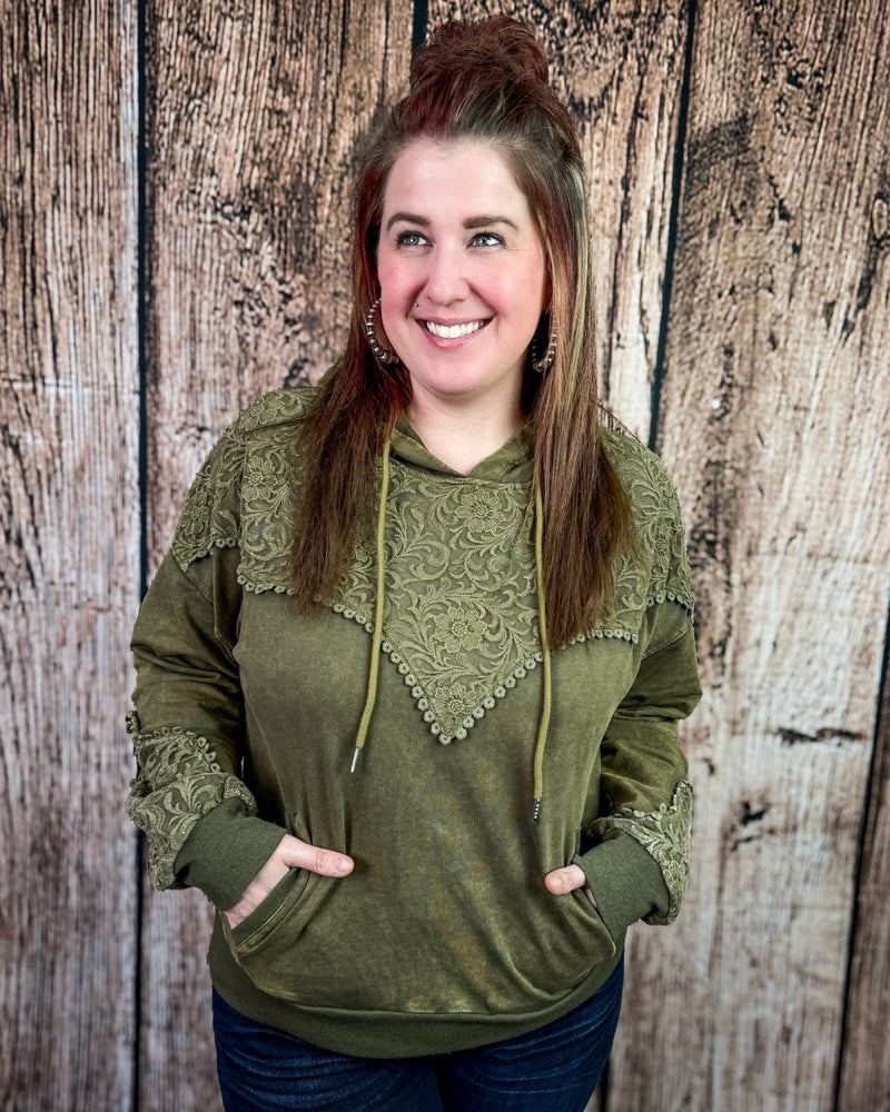 Tooled Frontier Hoodie in Hunter Green by Sterling Kreek – Apparel from Bronco Western Supply Co.