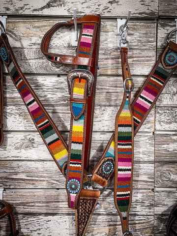 Tough 1 Serape Wool One Ear Belt Headstall - Headstalls & Accessories - Tough 1 - Bronco Western Supply Co.