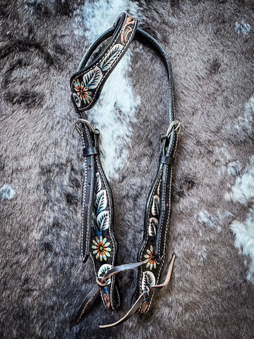 Tough 1 Vintage Floral One Ear Headstall - Headstalls & Accessories - Tough 1 - Bronco Western Supply Co.