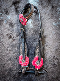 Tough1 3D Zinnia Flower One Ear Headstall - Headstalls & Accessories - Tough 1 - Bronco Western Supply Co.