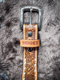 "Tuff" Natural/Ivory Floral Filigree Hooey Belt - Apparel - Hooey - Bronco Western Supply Co.