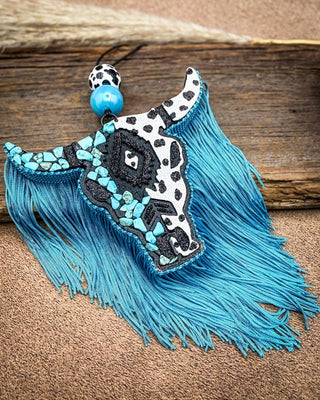 Turquoise After Dark Bull Skull Car Freshie in Volcano – Accessories from Bronco Western Supply Co.