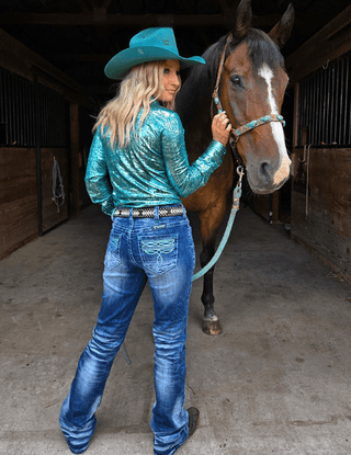 Turquoise Boot Stitch Bootcut Jeans – Apparel from Bronco Western Supply Co.
