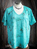 Turquoise Herd V - Neck Top - Apparel - Sterling Kreek - Bronco Western Supply Co.