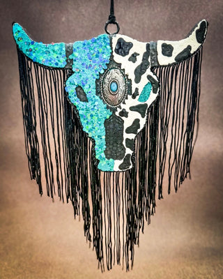 Turquoise Moon Bull Skull Car Freshie in Vanilla Pumpkin Marshmallow – Accessories from Bronco Western Supply Co.