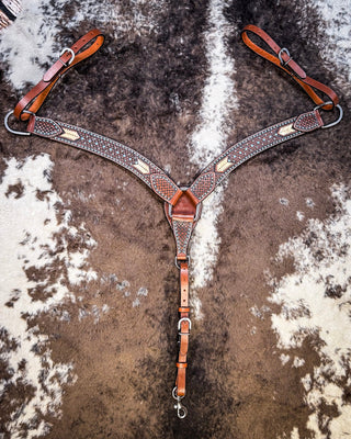 Turquoise Rawhide Breast Collar and Headstall - Pieces Sold Separate – Horse Tack from Bronco Western Supply Co.