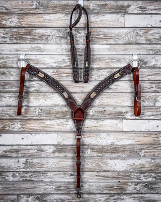 Turquoise Rawhide Breast Collar and Headstall - Pieces Sold Separate – Horse Tack from Bronco Western Supply Co.