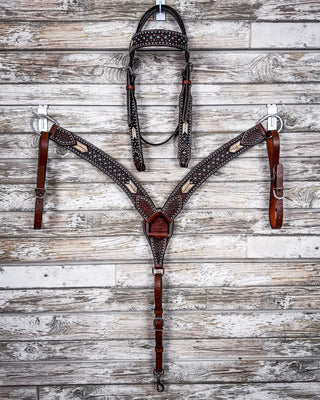 Turquoise Rawhide Breast Collar and Headstall - Pieces Sold Separate – Horse Tack from Bronco Western Supply Co.