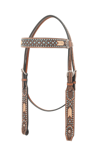 Turquoise Rawhide Breast Collar and Headstall - Pieces Sold Separate – Horse Tack from Bronco Western Supply Co.
