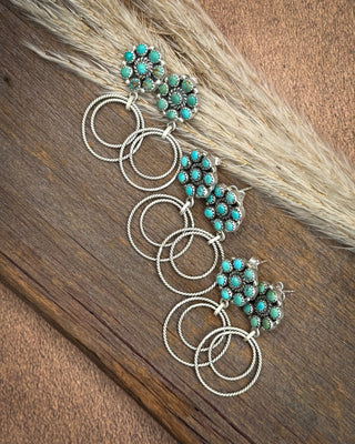 Twin Rope Turquoise Cluster Hoop Earrings – Jewelry from Bronco Western Supply Co.