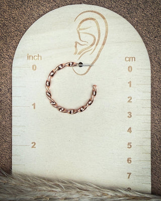 Twisted Copper Ribbon Hoop Earrings – Jewelry from Bronco Western Supply Co.