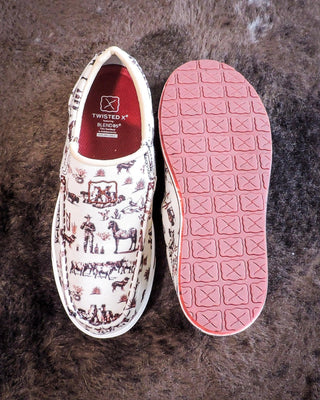 Twisted X Slip - On Kicks - Maroon & Ivory – Women's Shoes from Bronco Western Supply Co.