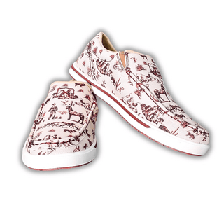 Twisted X Slip - On Kicks - Maroon & Ivory – Women's Shoes from Bronco Western Supply Co.