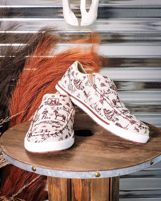 Twisted X Slip - On Kicks - Maroon & Ivory – Women's Shoes from Bronco Western Supply Co.