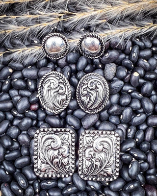 Vaquera Western Concho Fashion Stud Earring Set – 3 - Pack – Jewelry from Bronco Western Supply Co.