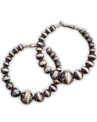 Vera Navajo Style Pearl Fashion Hoops - Copper – Jewelry from Bronco Western Supply Co.