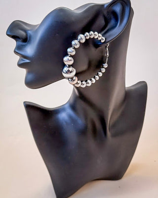 Vera Navajo Style Pearl Fashion Hoops - Silver – Jewelry from Bronco Western Supply Co.