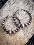 Vera Navajo Style Pearl Hoops - Copper - Jewelry - Bronco Western Supply Jewelry - Bronco Western Supply Co.