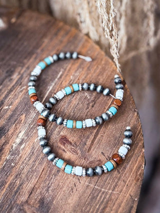 Vibe Navajo Style Pearl Large Fashion Hoops – Jewelry from Bronco Western Supply Co.
