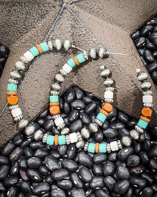 Vibe Navajo Style Pearl Large Fashion Hoops – Jewelry from Bronco Western Supply Co.