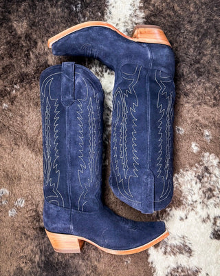 Victoria Black Star Leather Boots - Navy – Women's Shoes from Bronco Western Supply Co.