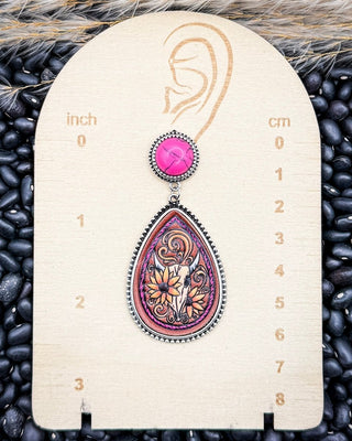 Viva Bloom Floral Tooled Stud Fashion Earrings in Pink – Jewelry from Bronco Western Supply Co.