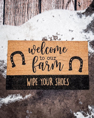 Welcome to Our Farm Coir Doormat – Home Decor from Bronco Western Supply Co.