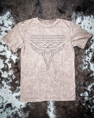 Western Boot Stitch Graphic Tee - Mocha – Apparel from Bronco Western Supply Co.