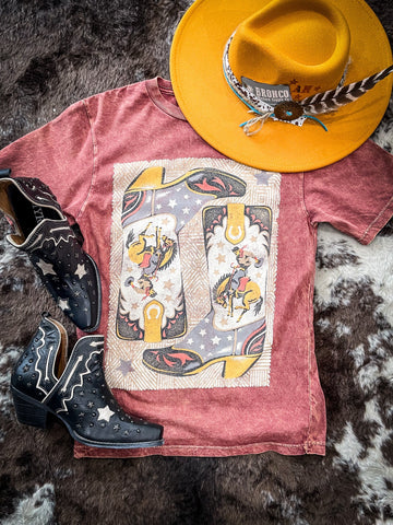 Western Boots Graphic Tee - Vintage Wine - Apparel - Bronco Western Supply Co. - Bronco Western Supply Co.