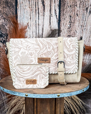 Western Mesa Tooled Crossbody Set in Khaki by Wrangler – Purses & Wallets from Bronco Western Supply Co.