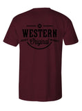 "Western OG" Cranberry Heather Hooey T - Shirt - Apparel - Hooey - Bronco Western Supply Co.