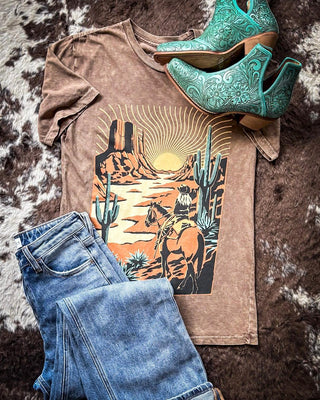 Western Way Graphic Tee - Mocha – Apparel from Bronco Western Supply Co.