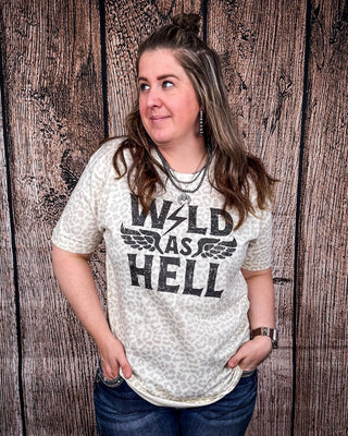 Wild As Hell Graphic Tee - Snow Leopard – Shirts & Tops from Bronco Western Supply Co.
