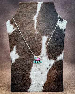 Wild Aster Cotton Candy and Kingman Turquoise Necklace – Necklace from Bronco Western Supply Co.