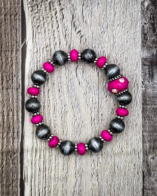 Wild Bloom Beaded Stretch Fashion Bracelet - Pink – Jewelry from Bronco Western Supply Co.