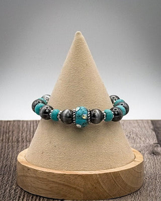 Wild Bloom Beaded Stretch Fashion Bracelet - Turquoise – Jewelry from Bronco Western Supply Co.