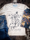 Wild Mustang Cowboy Graphic Tee - Off White - Apparel - Bronco Western Supply Co. - Bronco Western Supply Co.