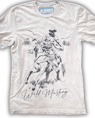 Wild Mustang Cowboy Graphic Tee - Off White – Apparel from Bronco Western Supply Co.
