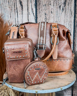 Wild Prairie 3 - Piece Bag Set in Brown by Wrangler – Purses & Wallets from Bronco Western Supply Co.