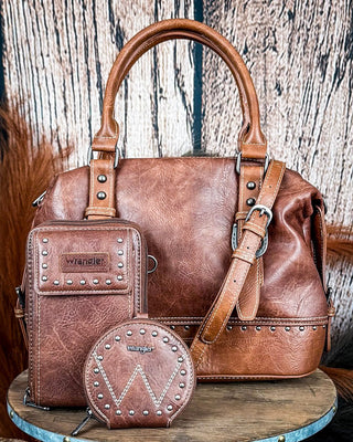 Wild Prairie 3 - Piece Bag Set in Brown by Wrangler – Purses & Wallets from Bronco Western Supply Co.
